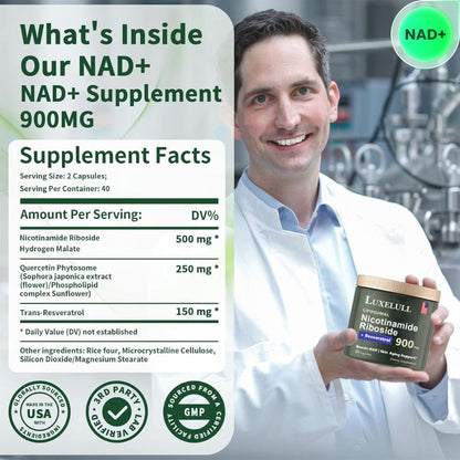 NAD+ Supplement for Skin Aging Support, Energy, and Focus